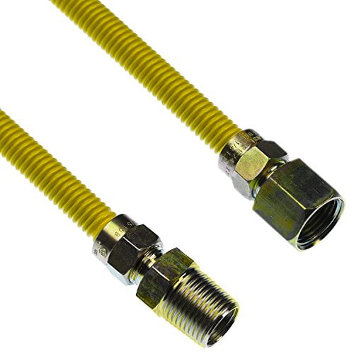 CSA Approved Flextron FTGC-SS14-72B 72 Inch Flexible Gas Line Connector with 3//8 Inch Outer Diameter /& 1//2 Inch FIP x 1//2 Inch FIP Fittings Uncoated Stainless Steel Space Heater Connectors